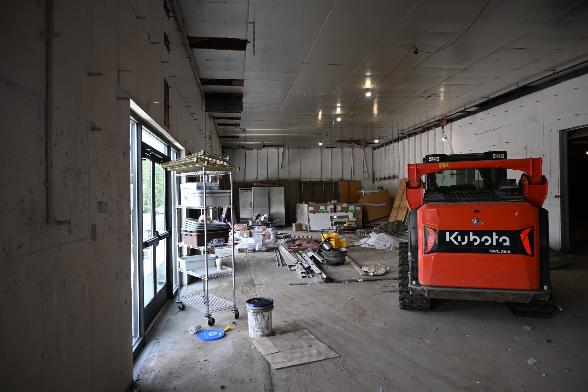 Wide view of renovation progress inside J&J's